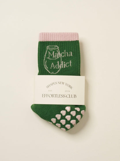 [삭스] Athletic Socks -Matcha Addict Grip Socks
