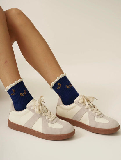 [삭스] Athletic Socks - Croissant Ruffle Grip Socks