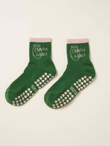 [삭스] Athletic Socks -Matcha Addict Grip Socks